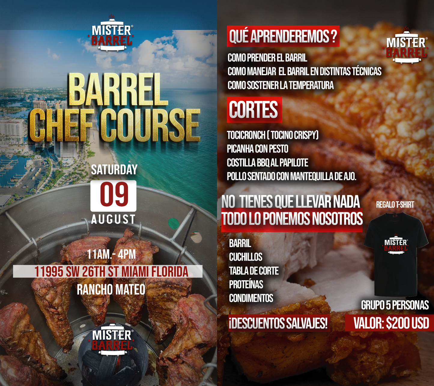 Barrel Chef Course Miami- Saturday 09 August
