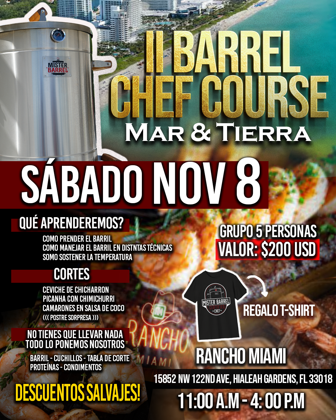 II Barrel Chef Course Miami- Saturday 08 Nov